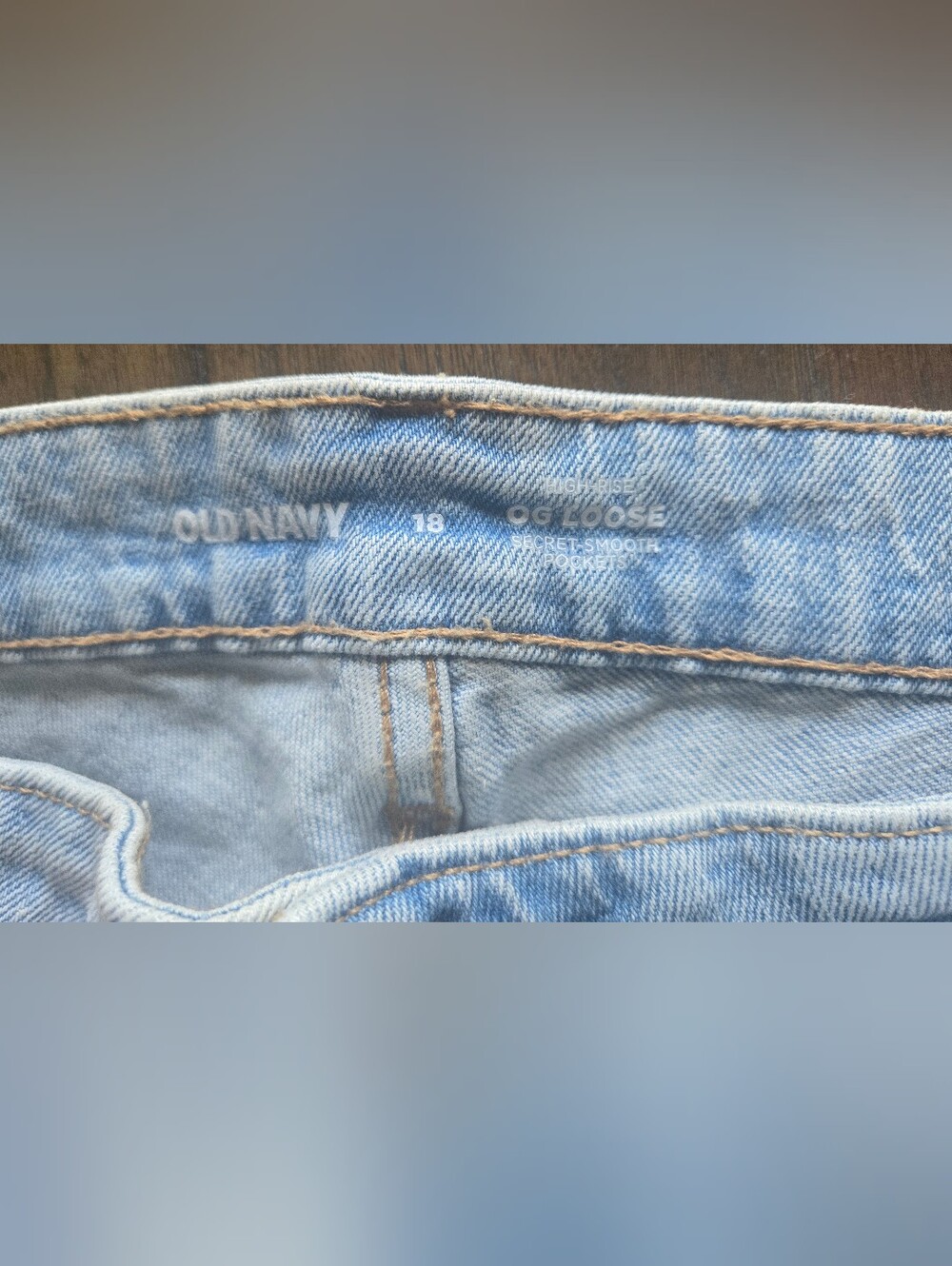 Old Navy Women's OG Loose High Rise Light Wash Straight Denim Jeans 18 NWT, - Picture 5 of 7